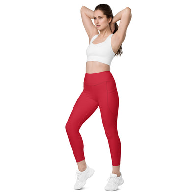 Ladies Red Pocketeer Leggings